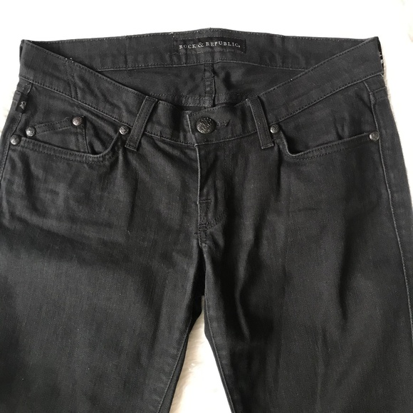 Rock & Republic Black/Dark Grey Jeans Size 27 - Picture 5 of 7
